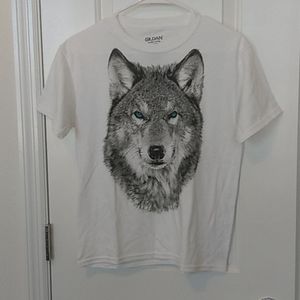 GILDAN WHITE WOMAN TEA SHIRT